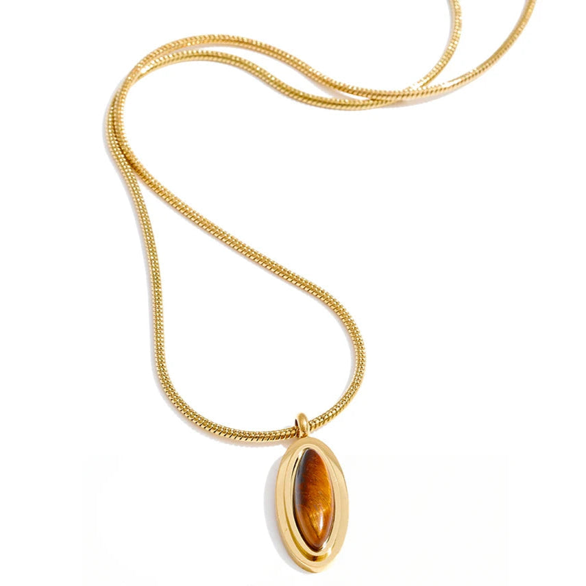 Oval Tigers Eye Necklace